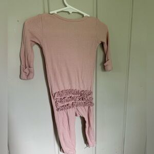 Ribbed Caden Lane Pink Zippie 0-3M